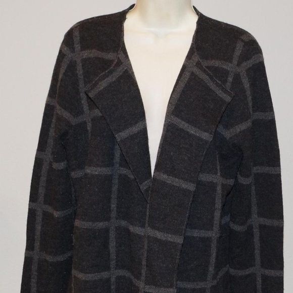𝅺WINDOWPANE Plaid Open Front Cardigan - Picture 3 of 10